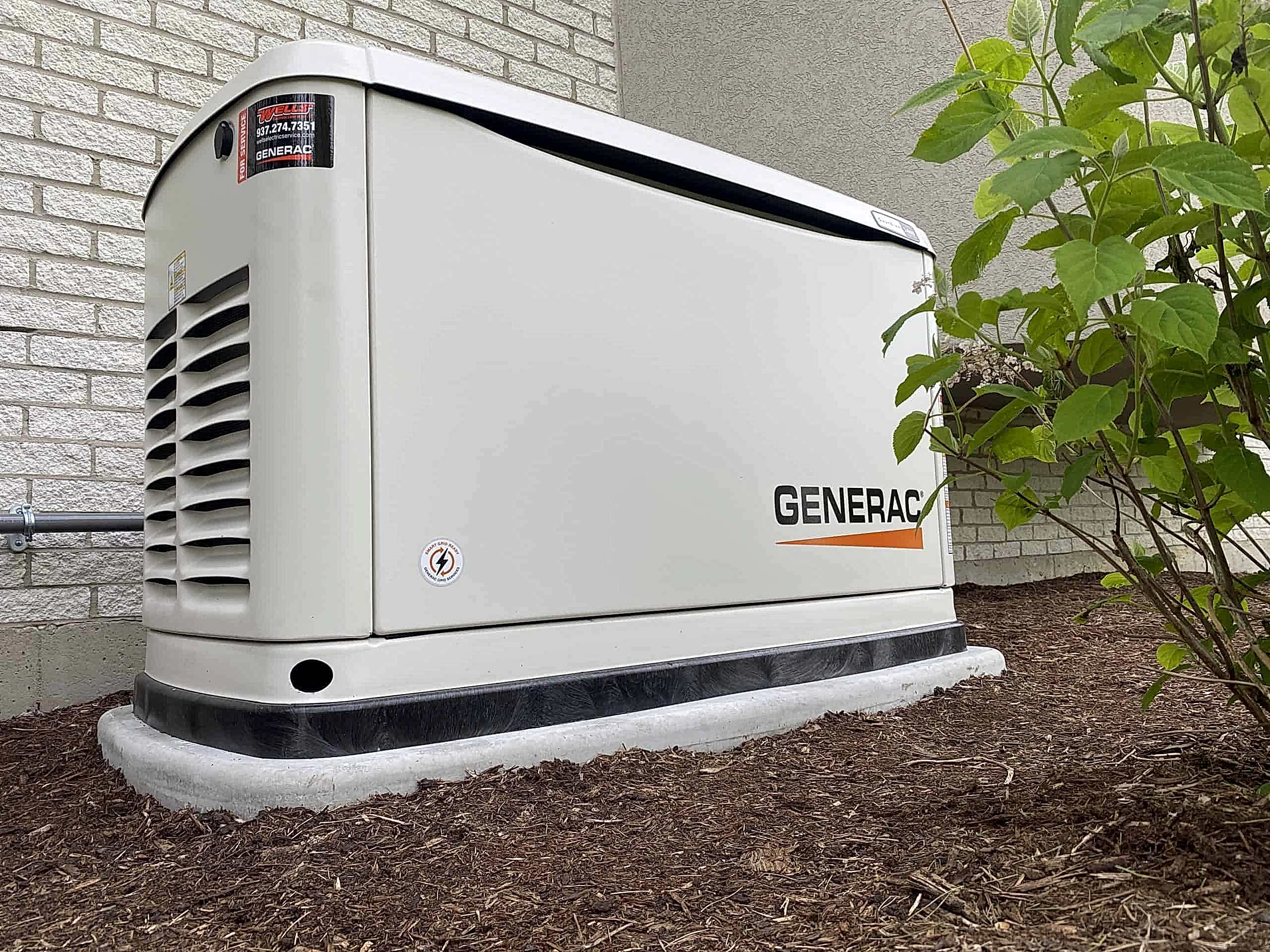 Generac generators in Dayton, OH New Generac generator installation on dirt
